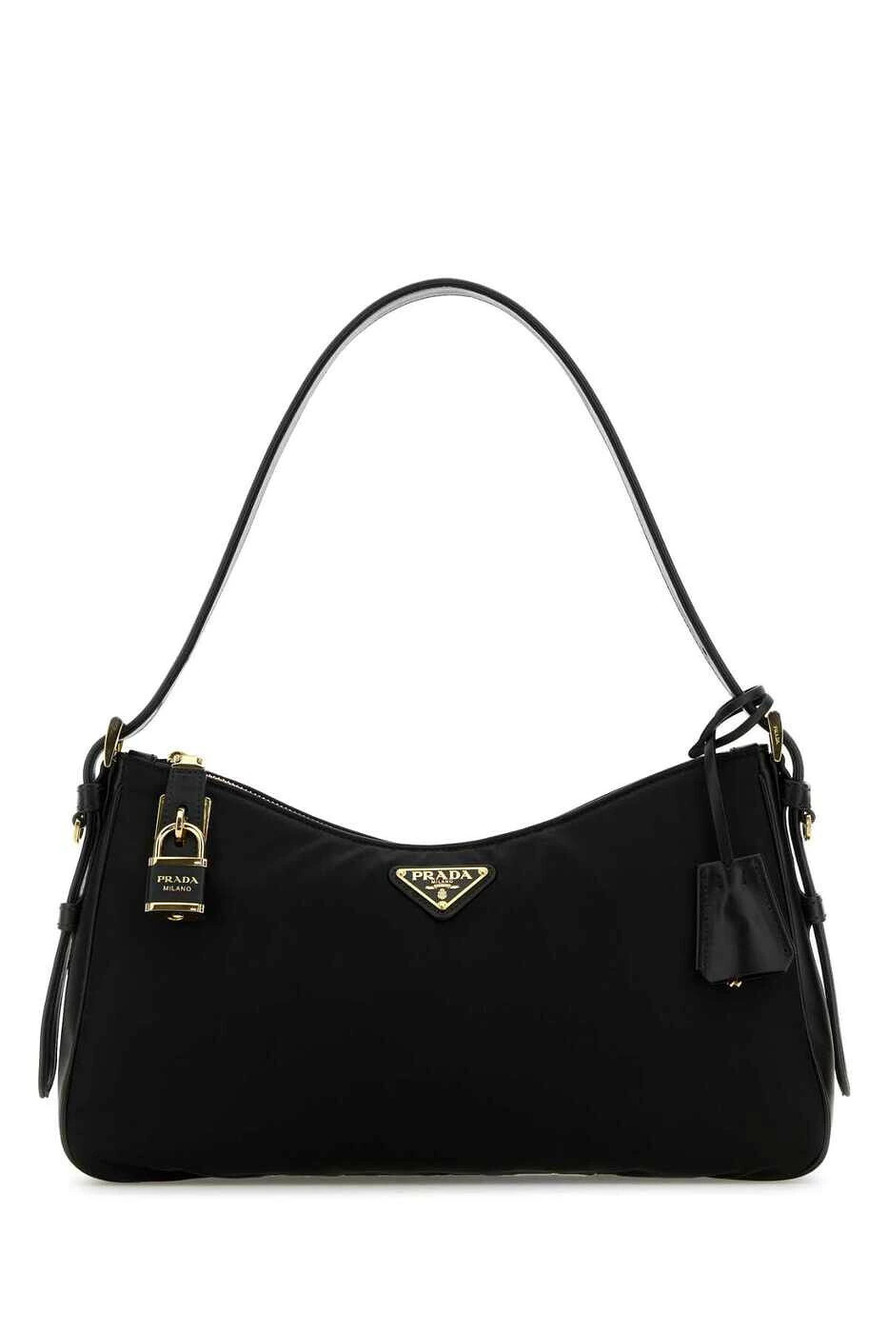 Prada Cleo Leather Shoulder Bag Black